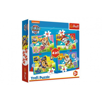 Puzzle 4v1 Šteňatá v behu Tlapková patrola / Paw Patrol 28,5 x20, 5cm v krabici 28x28x6cm