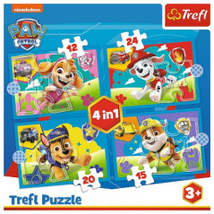 Puzzle 4v1 Šteňatá v behu Tlapková patrola / Paw Patrol 28,5 x20, 5cm v krabici 28x28x6cm