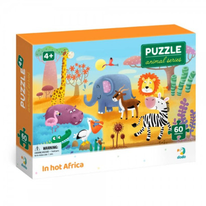 Puzzle Afrika 32x23cm 60 dielikov v krabičke 24x18x4cm