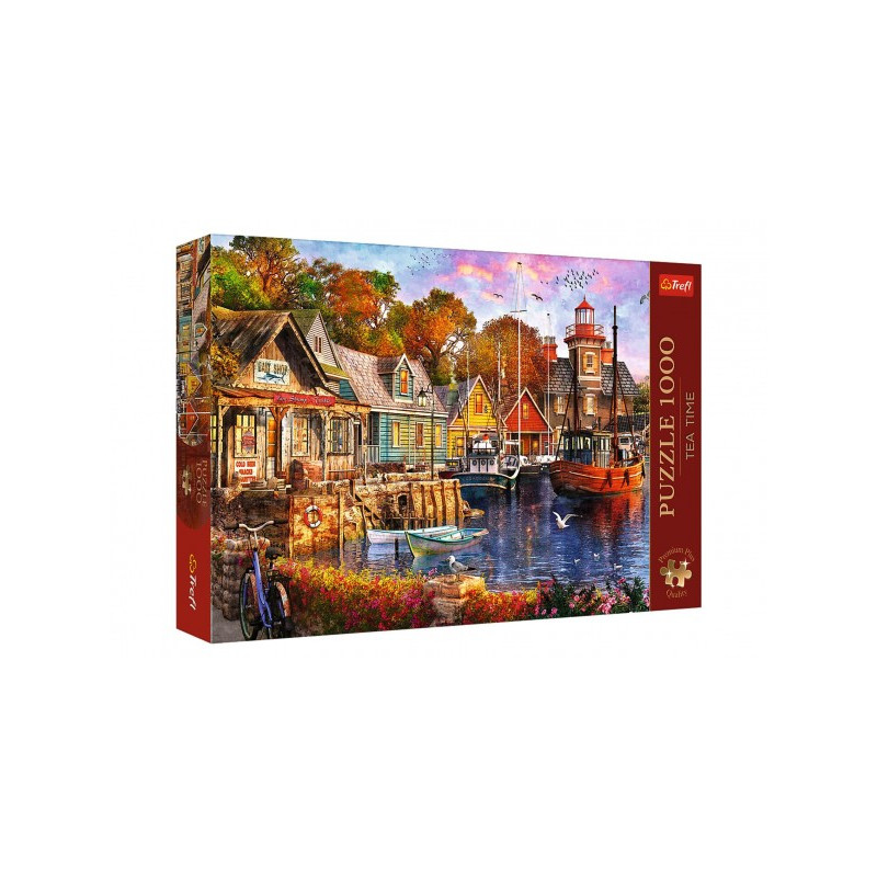 Puzzle Premium Plus - Čajový čas: Prímorský prístav 1000 dielikov 68,3x48cm v krabici 40x27x6cm