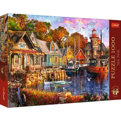 Puzzle Premium Plus - Čajový čas: Prímorský prístav 1000 dielikov 68,3x48cm v krabici 40x27x6cm