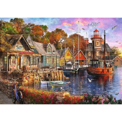 Puzzle Premium Plus - Čajový čas: Prímorský prístav 1000 dielikov 68,3x48cm v krabici 40x27x6cm