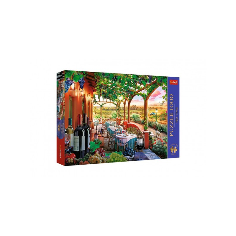 Puzzle Premium Plus - Čajový čas: Talianska vinica 1000 dielikov 68,3x48cm v krabici 40x27x6cm