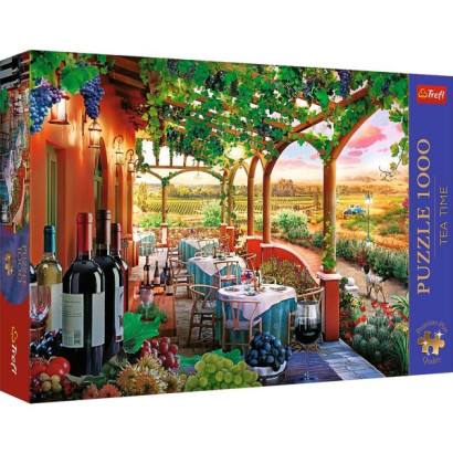 Puzzle Premium Plus - Čajový čas: Talianska vinica 1000 dielikov 68,3x48cm v krabici 40x27x6cm