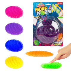 Fidget worm meniaci tvar antistresový plast 13cm 6 farieb na karte