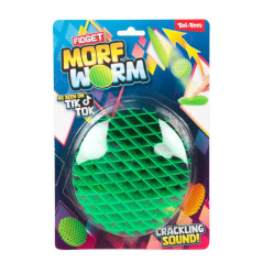 Fidget worm meniaci tvar antistresový plast 13cm 6 farieb na karte