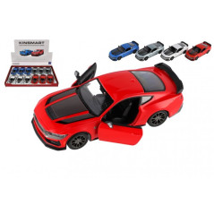 Auto Kinsmart 2024 Ford Mustang Dark Horse 1:38 kov/plast 12,5 cm 4 farby na spätné nat. 12ks v boxu