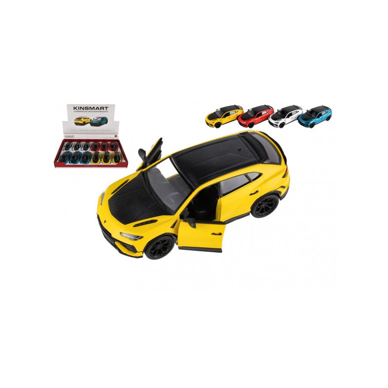 Auto Kinsmart Lamborghini Urus Performante 1:40 kov/plast 12,5 cm 4 farby na spätné nat. 12ks v boxe