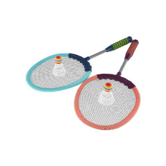 Súprava badminton 2 pálky plast/látka 60cm 2 ks loptička/košíček na karte