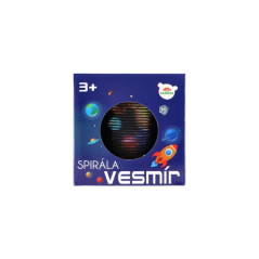 Špirála/pružina vesmír plast priemer 6,5cm 2 farby v krabičke 7x7x7cm