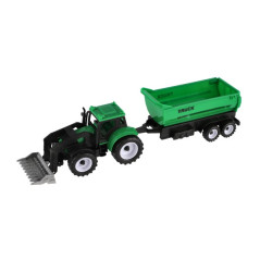 Traktor s vlekom 2ks plast 17cm na voľný chod v krabičke 20x34x7,5cm