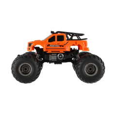 Auto RC pick up Off road terénny plast 23cm 2,4 GHZ na batérie so svetlom ranžový v krab. 30x15cm