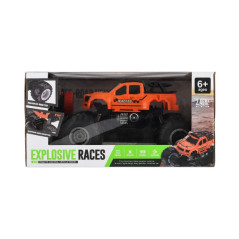 Auto RC pick up Off road terénny plast 23cm 2,4 GHZ na batérie so svetlom ranžový v krab. 30x15cm