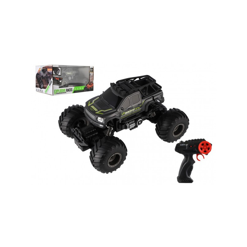 Auto RC pick up Off road terénny plast 23cm 2,4 GHZ na batérie so svetlom šedej v krab. 30x15x19cm