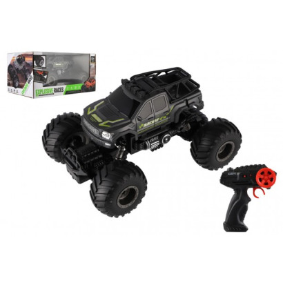 Auto RC pick up Off road terénny plast 23cm 2,4 GHZ na batérie so svetlom šedej v krab. 30x15x19cm