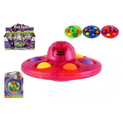 Bubble pops spiner plast 8cm 3 farby na karte 12 ks v boxe