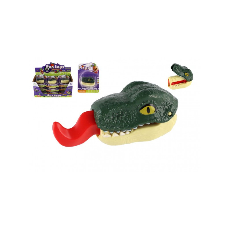 Dinosaurus hlava plast 9cm na karte 12ks v boxe