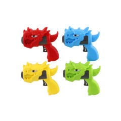 Vystreľovacia vrtuľka 3ks + štartér pištole dinosaurus plast 4 farby na karte 15,5x24x5cm