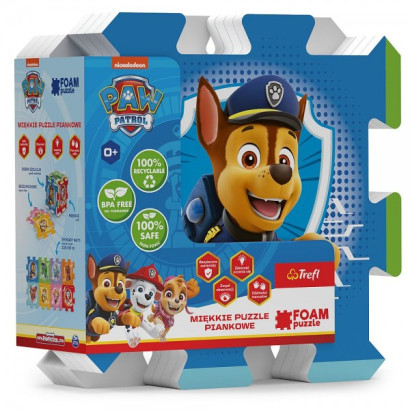 Penové puzzle Tlapková patrola / Paw Patrol 32x32x1cm 8ks vo fólii 0m+