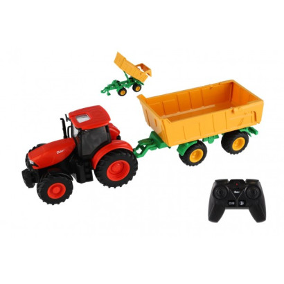 Traktor Zetor RC s valníkom plast 42cm 2,4GHz dobíjací pack + batéria so zvukom v krabici