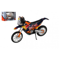 Motorka Bburago Red Bull KTM Rally Dakar 2019 kov/plast 12cm na voľný chod v krabičke 17x11cm