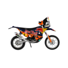 Motorka Bburago Red Bull KTM Rally Dakar 2019 kov/plast 12cm na voľný chod v krabičke 17x11cm