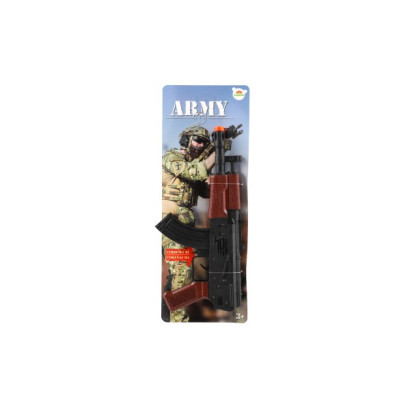 Samopal iskriace ARMY na zotrvačník plast 29cm na karte 14x38x2,5cm