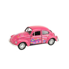 Auto Welly Volkswagen Beetle kov/plast 12cm 4 farby na spätné natiahnutie 12ks v boxe