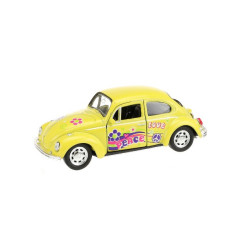 Auto Welly Volkswagen Beetle kov/plast 12cm 4 farby na spätné natiahnutie 12ks v boxe