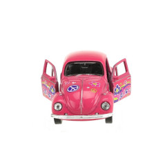 Auto Welly Volkswagen Beetle kov/plast 12cm 4 farby na spätné natiahnutie 12ks v boxe