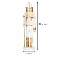 Luskáčik - Kráľ so žezlom 30,5 cm zlatý, vianočné dekorácie