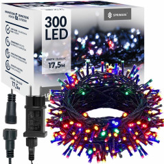 LED svetelná reťaz - 17,5m, 300LED, 8 funkcií, IP44, multicolor