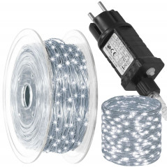 LED reťaz Nano - 100m, 1000LED, 8 funkcií, pamäť, IP44, studená biela