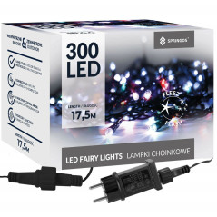 LED svetelná reťaz - 17,5m, 300LED, IP44, multicolor + záblesky