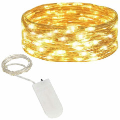 LED reťaz Nano - 2m, 20LED, 2xCR2032, teplá biela