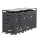 Box na tri odpadkové nádoby 204x81x116 cm, antracit