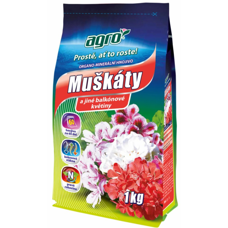 Organicko-minerálne hnojivo na muškáty 1 kg