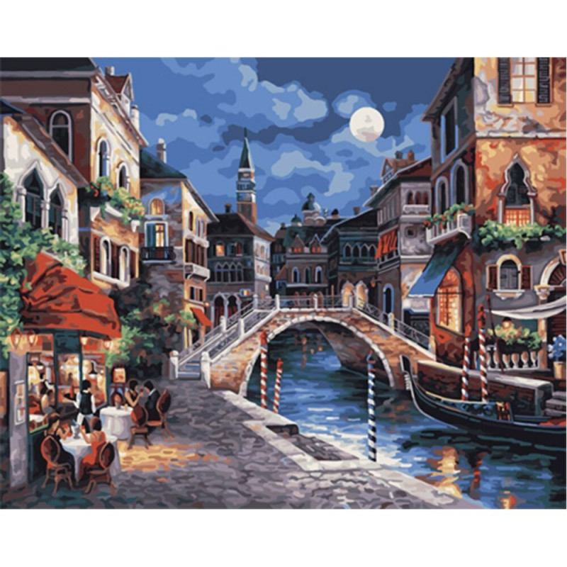 Diamantové maľovanie Benátky v noci 40x30 cm Diamantové maľovanie Benátky v noci 40x30 cm
