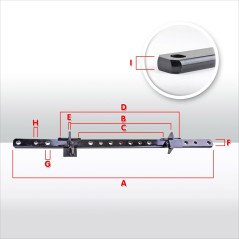 DEMA Ťažná lišta 162 cm Kat. 1 a Kat. 2 pre trojbodový záves na traktor