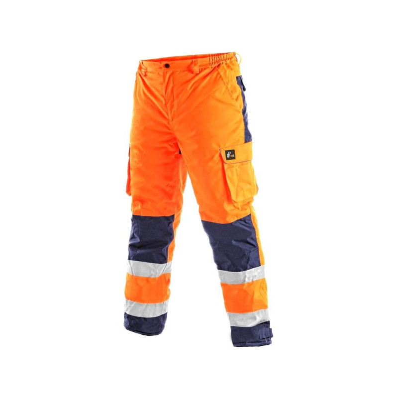 Nohavice CXS CARDIFF, výstražné, zateplené, pánske, oranžové, veľ. 3XL