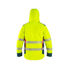 Bunda CXS BEDFORD WINTER, výstražná, zimná, pánska, softshell, žlto-petrolová, veľ. XL