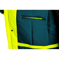 Bunda CXS BEDFORD WINTER, výstražná, zimná, pánska, softshell, žlto-petrolová, veľ. 2XL
