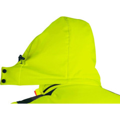 Bunda CXS BEDFORD WINTER, výstražná, zimná, pánska, softshell, žlto-petrolová, veľ. 2XL
