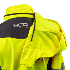 Pracovná bunda výstražná, softshell s kapucňou, žltá, veľkosť XL
