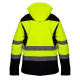 Pracovná bunda výstražná, softshell s kapucňou, žltá, veľkosť XL