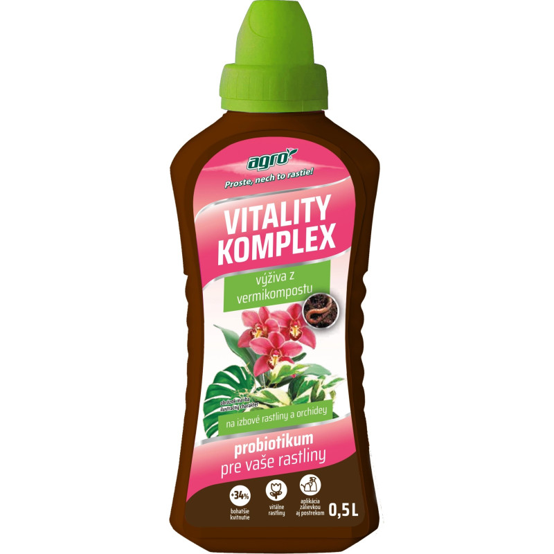 Kvapalné hnojivo Vitality Komplex izbové rastliny a orchidey 0,5 L