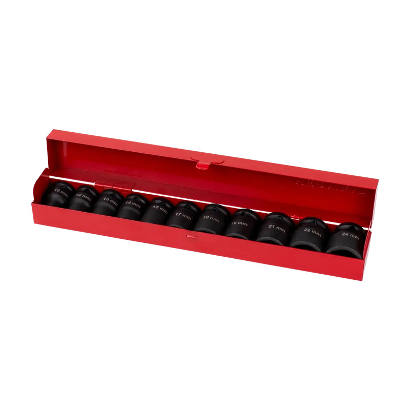 Nástrčkové kľúče 1/2", krátke, QSW-70 Impact, 11-dielna sada