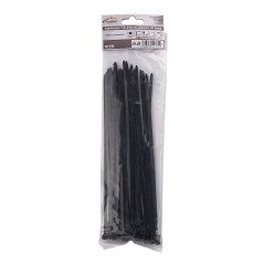 Sťahovacie pásky plastové 4,8x250 mm, čierne, 50 ks
