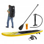 Stand-Up Paddleboard nafukovací s príslušenstvom do 90 kg, 305x71 cm, žltý