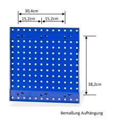 Dierovaná stena na náradie modrá 49,3x45,6 cm